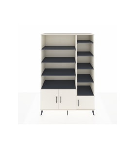 Hyperion Dolap 10 Raflı 3 Kapaklı 132x44x195 Aytaşı-Aytaşı/Antrasit