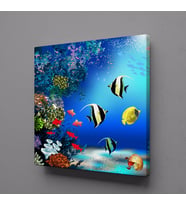 AKVARYUMDA BALIKLAR KANVAS TABLO 100x100cm (Karışık)