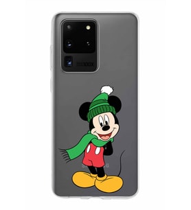 Samsung Galaxy S20 Ultra Kapak Mickey Mouse Tasarımlı Şeffaf Silikon Kılıf