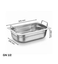 ÜRET Saplı Gastronom Küvet GN 1/2 200 mm 12.5 lt
