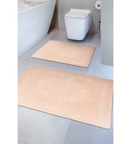 Lotus 2'li Pamuklu Klozet Takımı, Pudra Banyo Paspas Seti