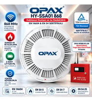 OPAX HY-SSA01 868 MHz Kablosuz Duman ve Isı Dedektörü EN 14604 & EN 54