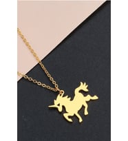 Unicorn Tek Boynuzlu At Model Altın Kaplama Gümüş Minimal Kolye