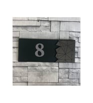 Modern Yazılı Dekoratif Aynalı Füme Kapı Numarası - 8