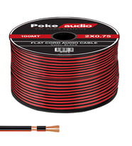 2X0.75 Hoparlör Kablosu Kordon Makaralı Siyah 100mt Poke PK-1416