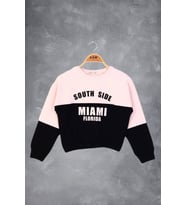 Toontoy Kız Çocuk Mıamı Baskılı Sweatshirt (Pudra)