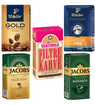 Muhteşem 5'li (Tcihbo x2 250gr / Jacobs x2 250gr / Guatemala Kafensiz 250gr )Filtre Kahve