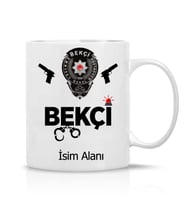 Bekçi Temalı Güvenlik Personeli kişiye özel isimli Çay Kahve Kupa Bardak Özel Hediye-022