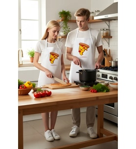 Unisex Mutfak Aşçı Önlüğü Pizza Baskılı Çocuk Dostu Rahat Kesim Günlük Kullanım Modern Şık Konforlu