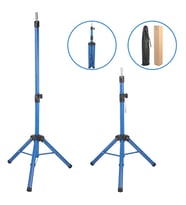 Kuaför Eğitim Mankeni İçin Metal Tripod - Mavi + Taşıma Çantası