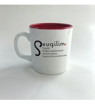 Sevgilim Baskılı Kırmızı Multi Kupa