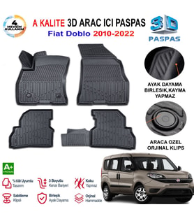 Fiat Doblo 3D Paspas Havuzlu Pro 2010-2022 Arası