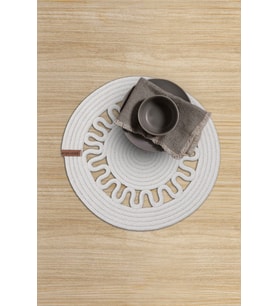 Koza Home Cesta Amerikan Servis El Yapımı Pamuklu Krem Jüt Örme Dekoratif Supla 37x37cm 9682