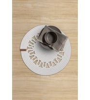 Koza Home Cesta Amerikan Servis El Yapımı Pamuklu Krem Jüt Örme Dekoratif Supla 37x37cm 9682