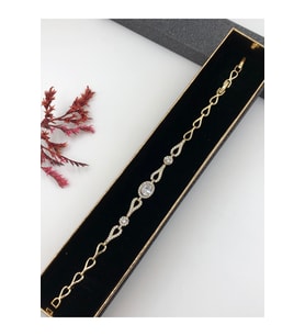 Her Kombine Uygun! Xuping Taşlı Altın Renk Kadın Bileklik 14 K Gold Renk 17+2 Cm kutulu Renk Atmaz (Çok Renkli)