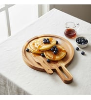 Doğal Akasya Yuvarlak Peynir Sunum Tahtası ve Bıçak Seti – 19 cm Ahşap Servis Tepsisi, Yanında Özel Peynir Bıçağı İle (2 Parça Mini Set)