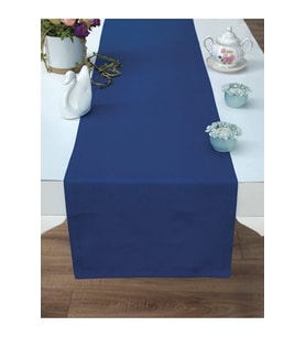 Amerikan Servis Pamuklu Mavi Renkli Masa Sunum Runner 40x140 (STD)