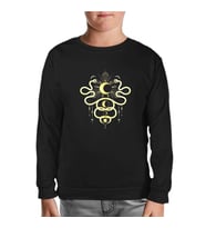 Yılan ve Ay Siyah Çocuk Sweatshirt