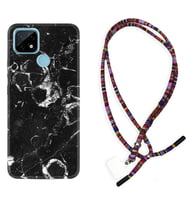 Realme C11 C21 C21Y C25Y C11 2021 Kılıf Boyun Asklı Rasta Silikon Black Hole Marble 1387