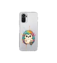 Redmi Note 10S ile Uyumlu Splash Kirpi Tasarımlı Şeffaf Silikon Kılıf