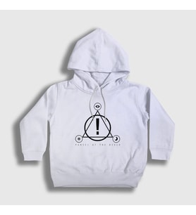 Presmono Unisex Çocuk Beyaz Logo Panic! at the Disco Kapüşonlu Sweatshirt 72599tt (Beyaz)