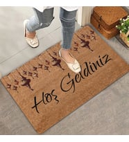 Valerine Life Sarkaç Kandiller Hoş Geldiniz Kapı Önü Paspası 45x70cm (Kahverengi)