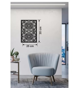 Floral Mandala Desenli Ahşap Duvar Tablosu - 25X35 Cm Kesim Dekoratif Pano