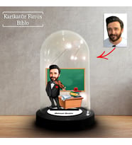 Kişiye Özel Müzik Öğretmeni Tasarımlı Karikatür Fanus Biblo - Öğretmenler Günü İçin Anlamlı Hediye