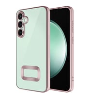 Galaxy S25 FE Kılıf Kamera Korumalı Logo Gösteren Omega Kılıf (Rose)