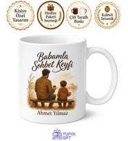 Babamla Sohbet Keyfi Yazılı Kupa Bardak Babalar Günü Hediyesi