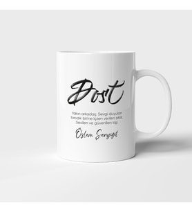 Lügat Dost Baskılı Kupa Bardak