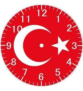 Türk Bayraklı Duvar Saati - Türk Bayraklı Saat
