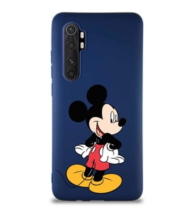 Xiaomi Mi Note 10 Lite Soft Premier Kapak Mickey Mouse-D Tasarımlı Silikon Kılıf - Lacivert (Şeffaf)