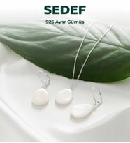 Luxtone Sertifikalı Sedef Damla Set 925 Ayar Gümüş Kolye Küpe Takı LX0890ST