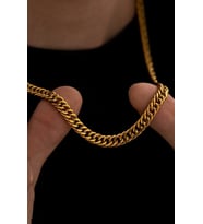 Erkek Kolye - Gurmet Model Erkek Çelik Kolye - Alacalı Renk - 5 Mm Kalınlık - Paslanmaz Çelik 5212325649821 (Altın)