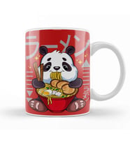 Ramen Panda Cute Kawaii Panda Eating Ramen Kupa Bardak Porselen
