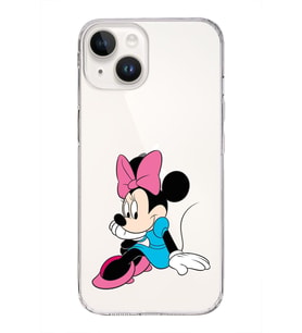 Apple iPhone 14 Plus Uyumlu Kapak Minnie Mouse Tasarımlı Şeffaf Silikon Kılıf