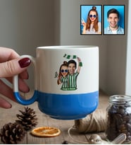 Kişiye Özel Karikatürlü Yeşil Beyaz Taraftar Sevgiliye Hediye Kupa Bardak Pro Sevgililer Günü Hediyesi