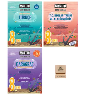 Okyanus LGS 8. Sınıf Master Türkçe İnkılap ve Paragraf Soru Bankası 3lü Set+ Telefon Standı
