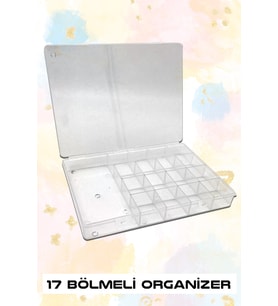 Hobi ve Boncuk Kutusu Büyük Boy 17 Bölmeli 25x18 cm