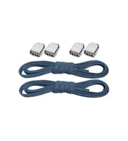 Akıllı Kilitli Ayarlanabilir Lacivert 6 MM Lastik Pratik Bağcık 1 Çift