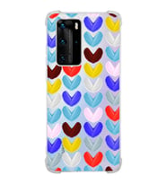 PrintiFy Huawei P40 Pro Uyumlu Water Color 1 Baskılı Şeffaf Köşe Korumalı Antişok Kılıf