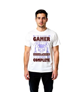 Erkek Retro Oyun Baskılı Tişört Klasik Gamer Level Tamamlandı Nostalji Günlük Rahat Modern Şık Zarif