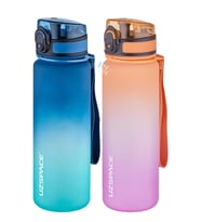 Uzspace 2'li Tritan Matara Seti 500 ml Çift Renk Softtouch FF Collection Tritan Su Matarası (Mor-Mavı)