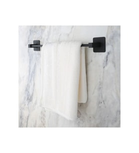 Metal Siyah Yapışkanlı Banyo Havluluk Askısı