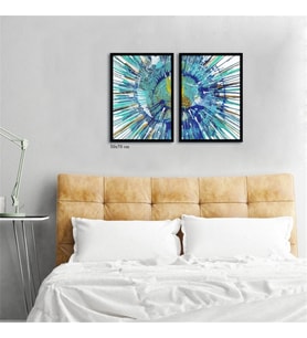 Çerçeveli Doku Efektli Tablo Seti 105x70 cm