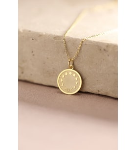 Kişiye Özel Tasarım Ay Evreleri Kolye 925K Gümüş (Gold)