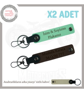 Motorcular ve Araç Sahipleri İçin Kişisel Hediye – 2’li Deri Anahtarlık Set, Yeşil-K Kahve-SK