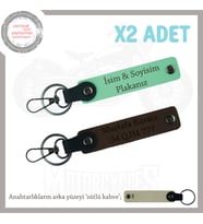 Motorcular ve Araç Sahipleri İçin Kişisel Hediye – 2’li Deri Anahtarlık Set, Yeşil-K Kahve-SK