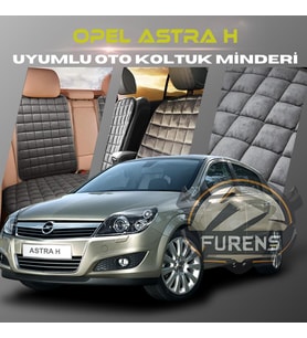Opel Astra H Antrasit Renk Tay Tüyü Cepli & Terletmez Sırtlı Oto Koltuk Minder Seti - Koltuk Koruma Kılıfı (ÖN & ARKA TAM SET)